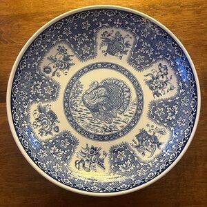 Spode Festival Blue Turkey Shallow Bowl 10”